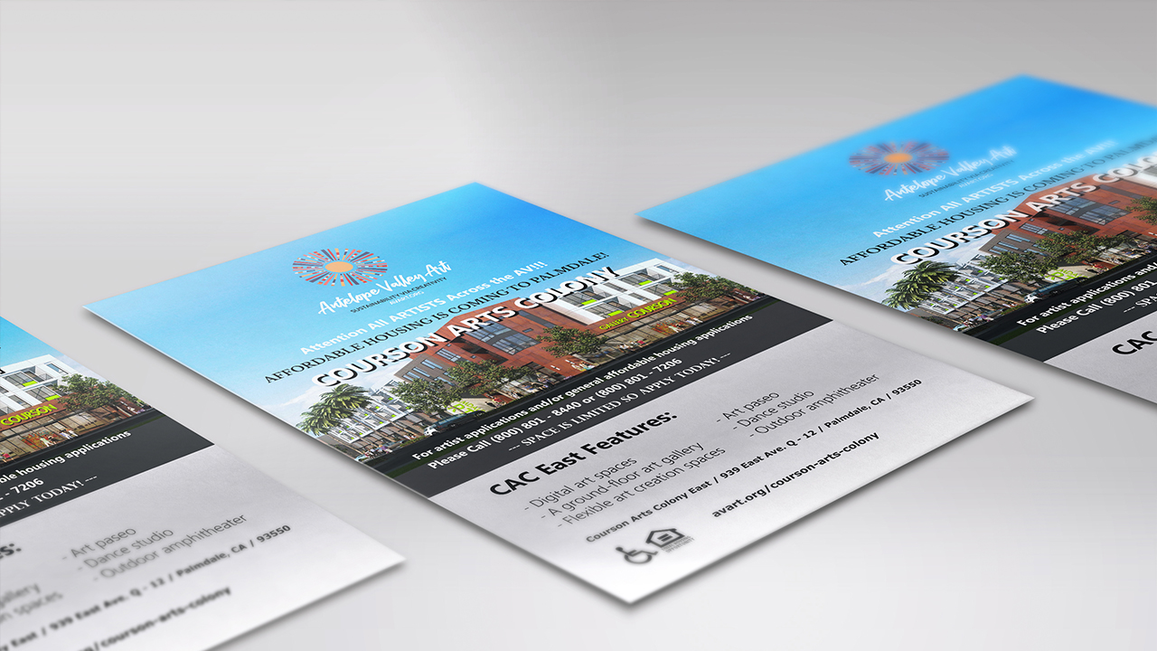 Courson Arts Colony affordable housing palmdale print flyer.